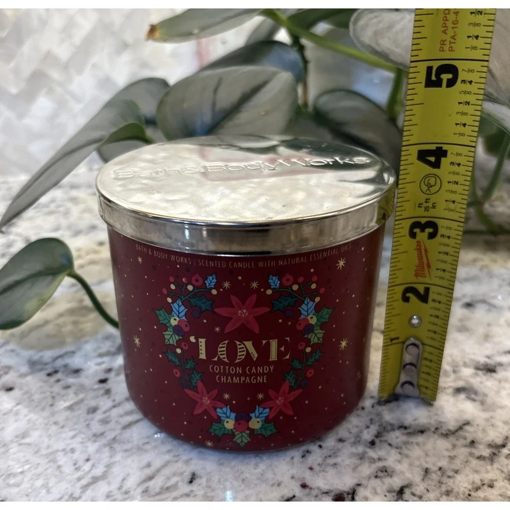 NEW 1 BATH & BODY WORKS COTTON CANDY CHAMPAGNE LARGE SCENTED‎ 3-WICK 14.5 CANDLE - Picture 4 of 11